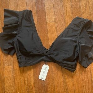 NWT New Sporlike Black swimsuit top size XL